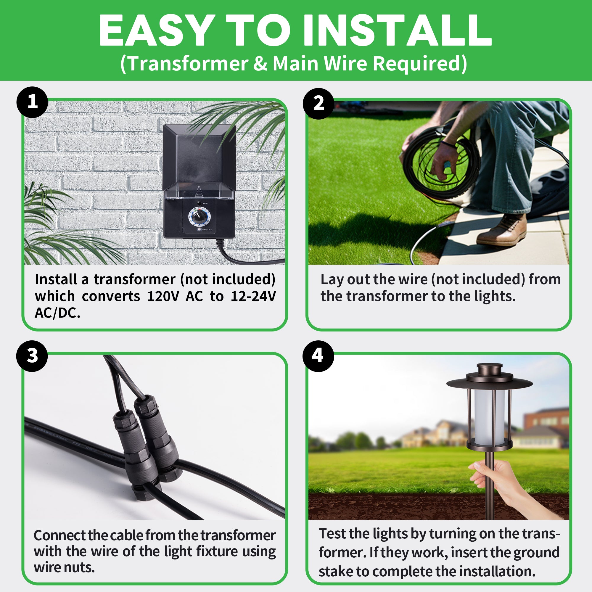 5 color temperatures pathway lights low voltage