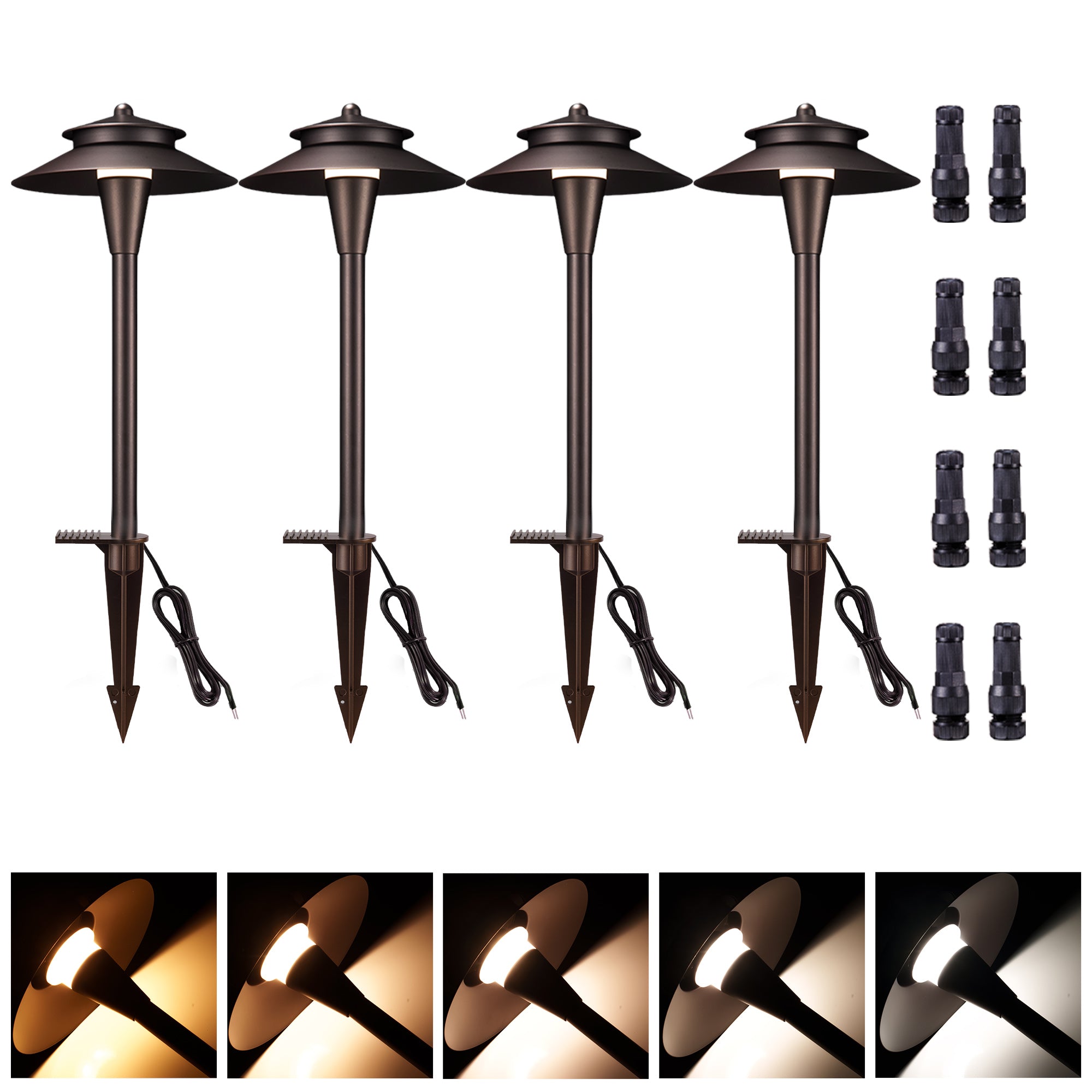 Five color temperatures sidewalk lights wired