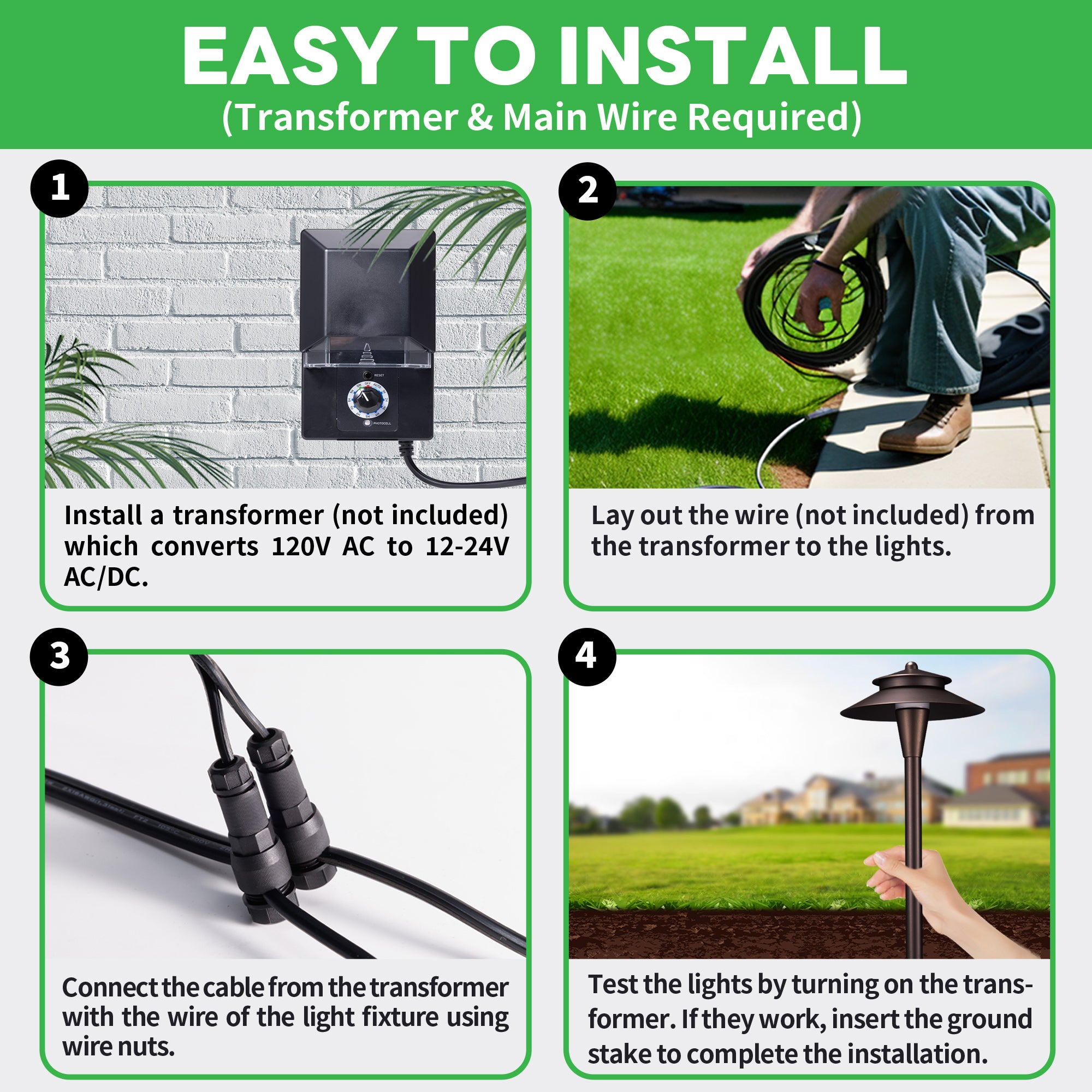 Five color temperatures walkway lighting low voltage