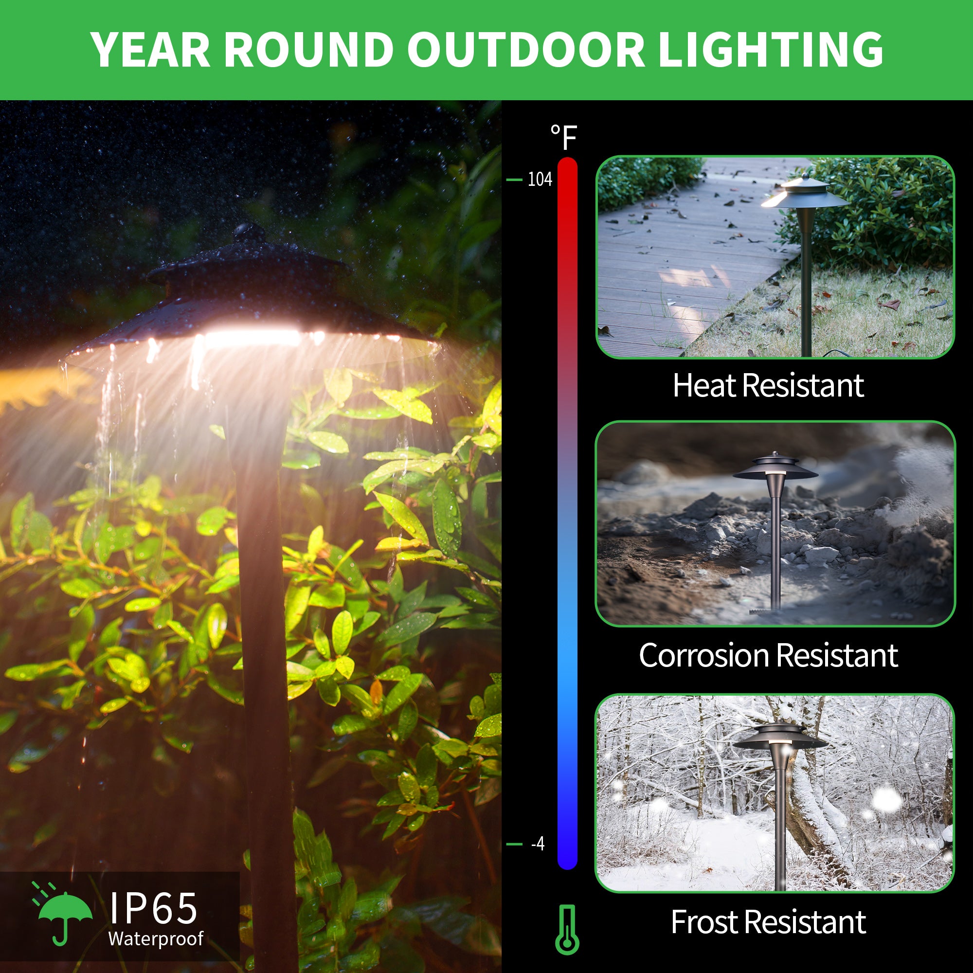 Five color temperatures walkway lights wired