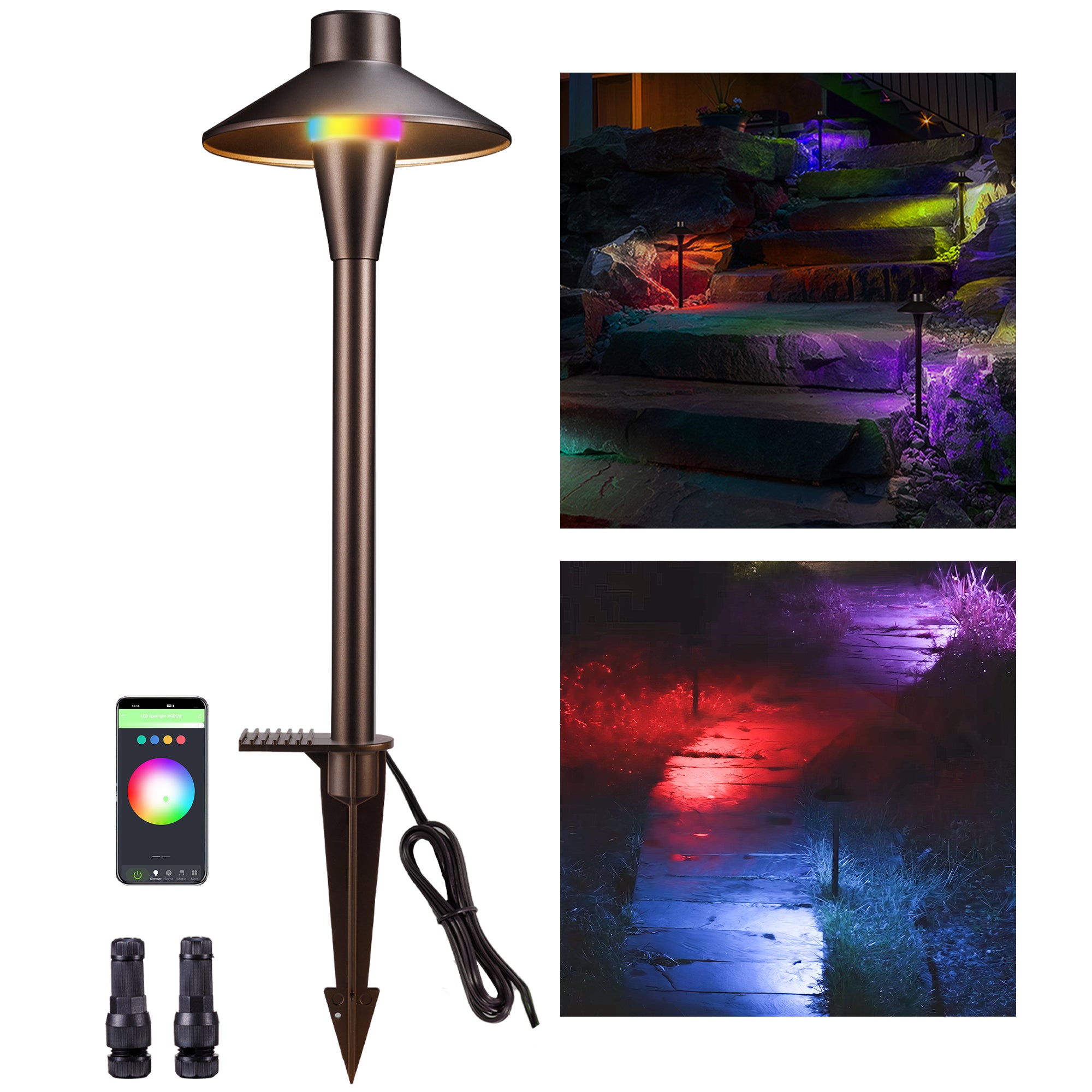 RGBCW low voltage pathway lights