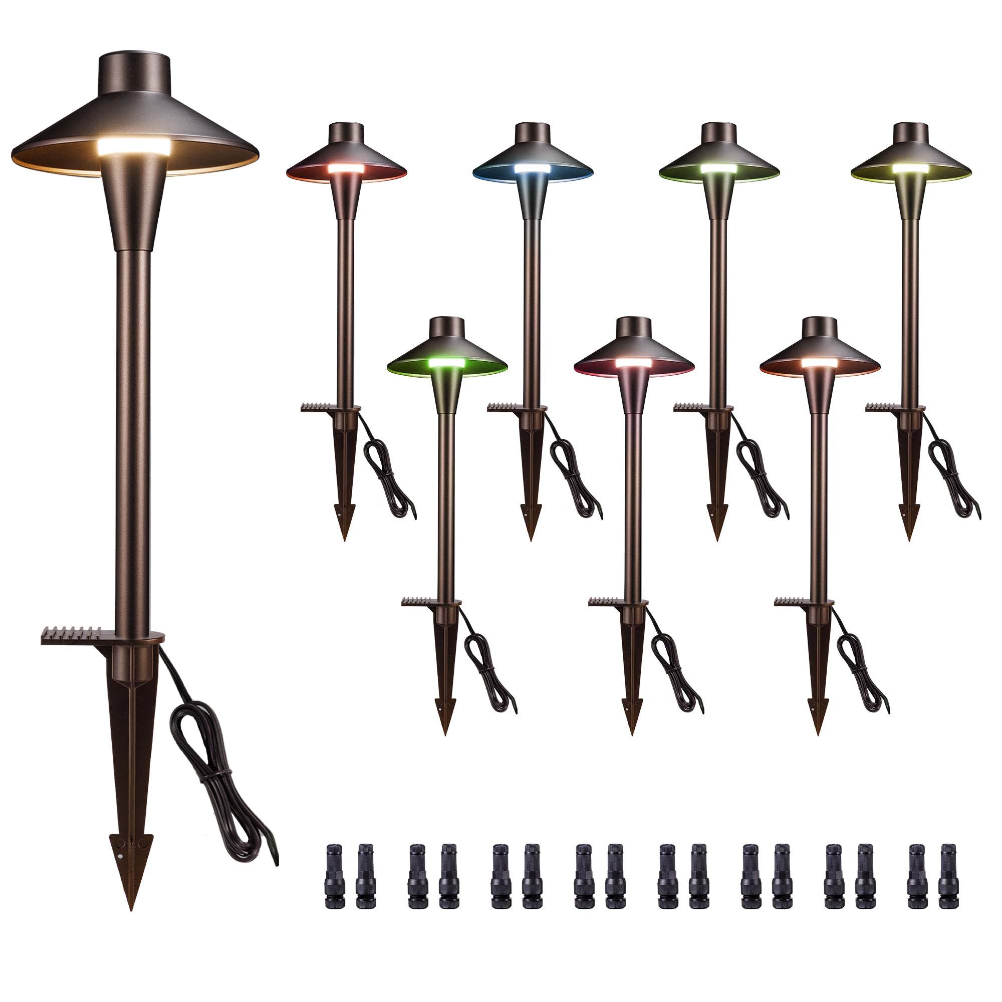 RGBCW wired landscape lights bright white