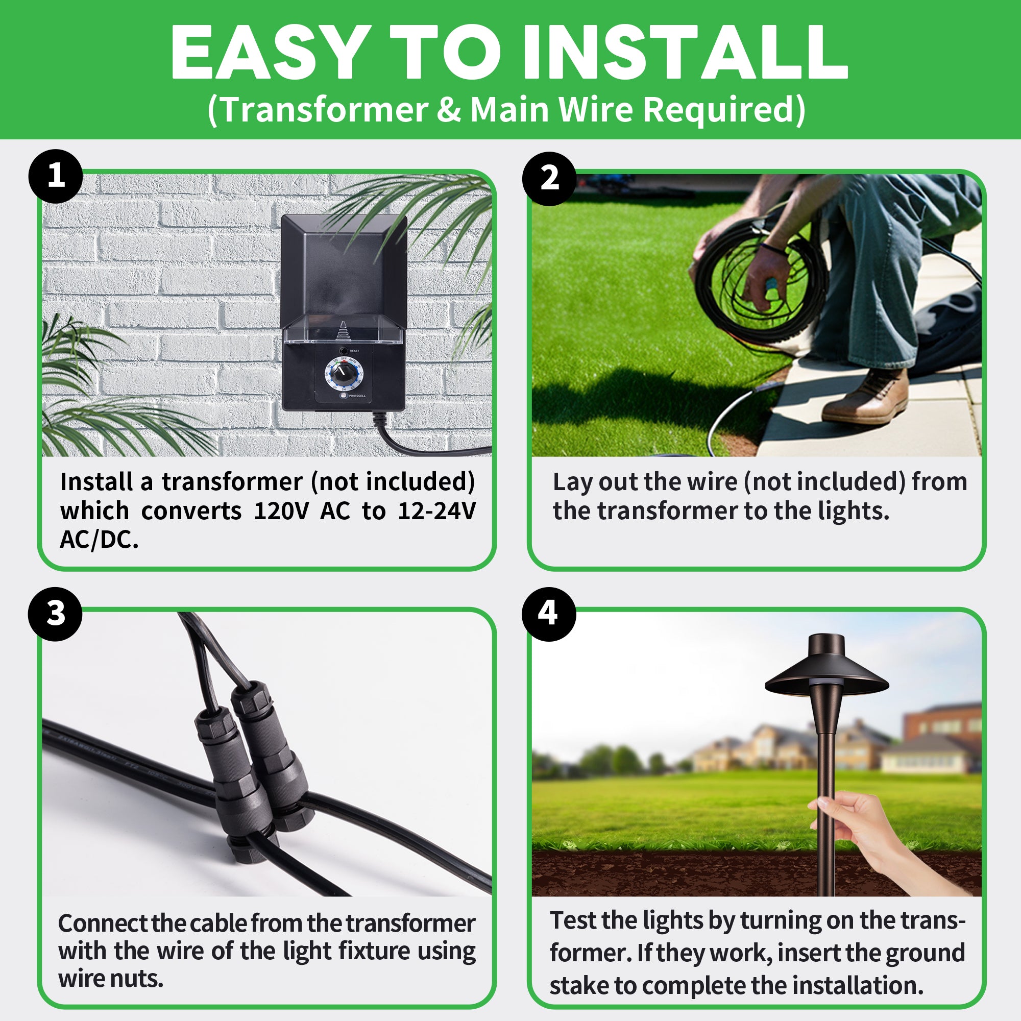 RGBCW wired outdoor lights pathway