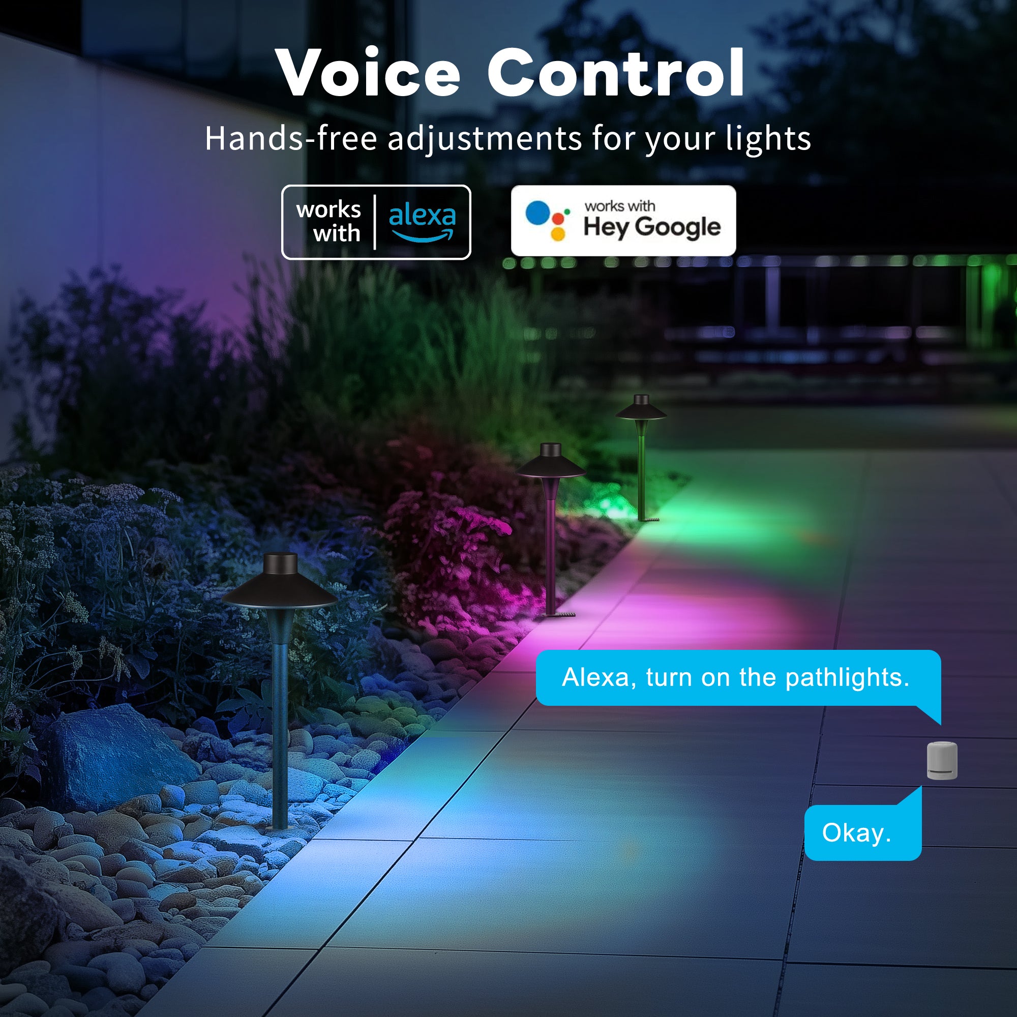 RGBCW wired outdoor path lights