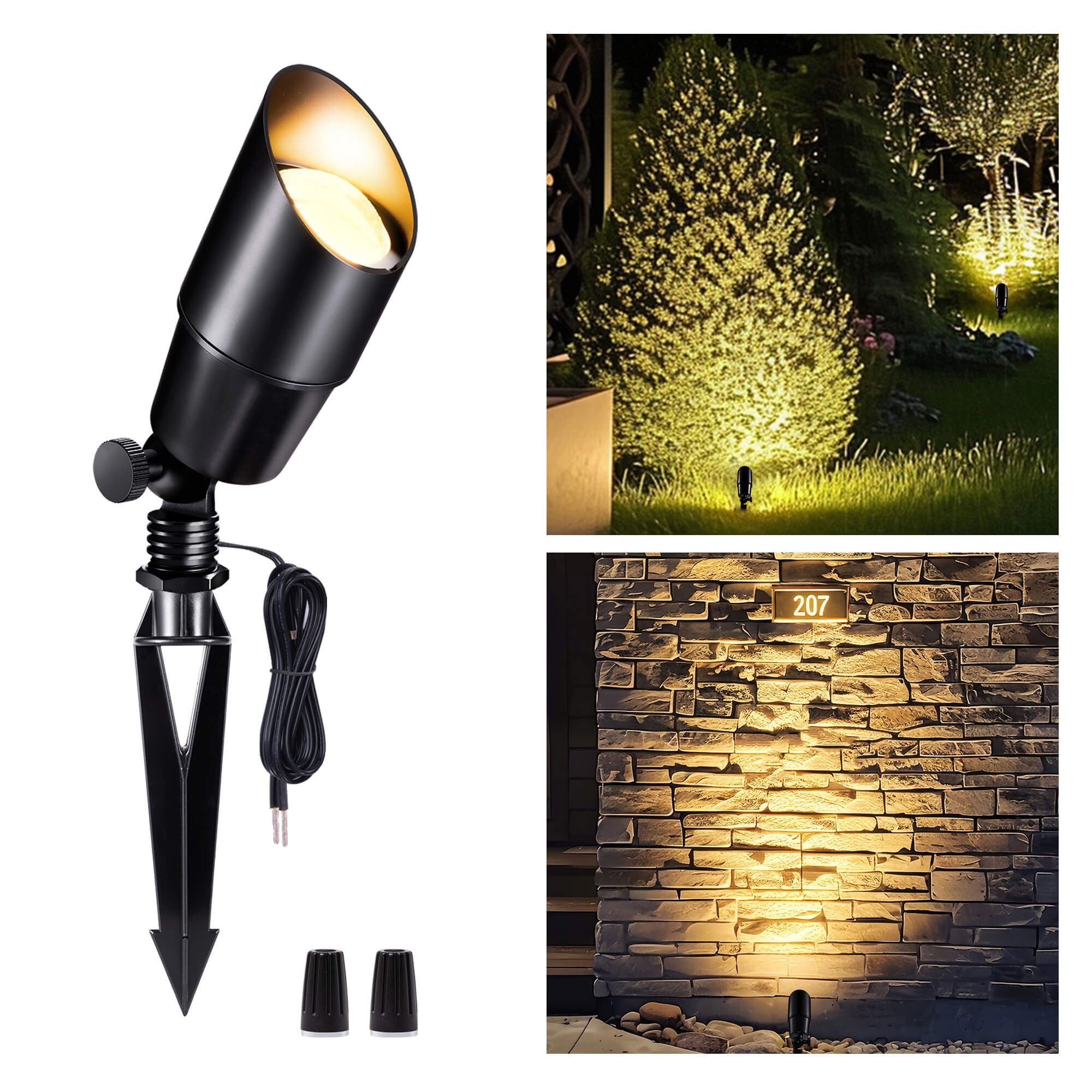 landscape spotlights black without bulb