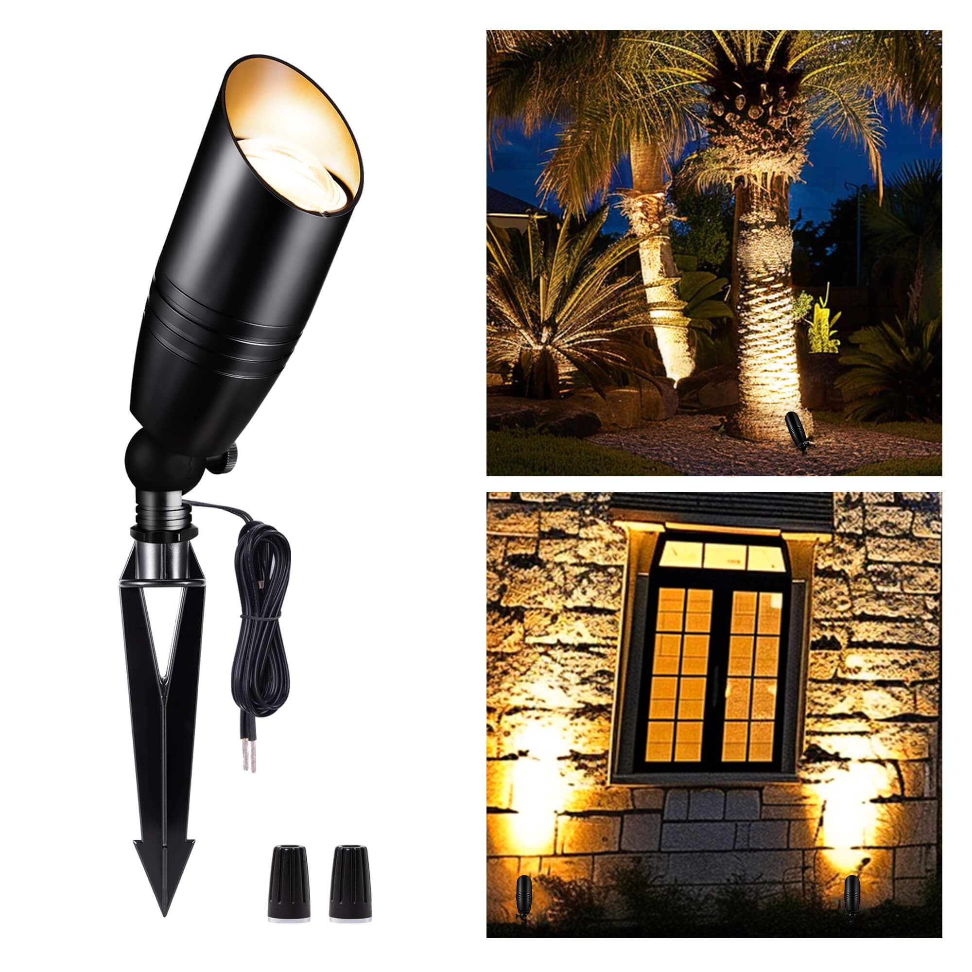 landscape spotlights black without bulb
