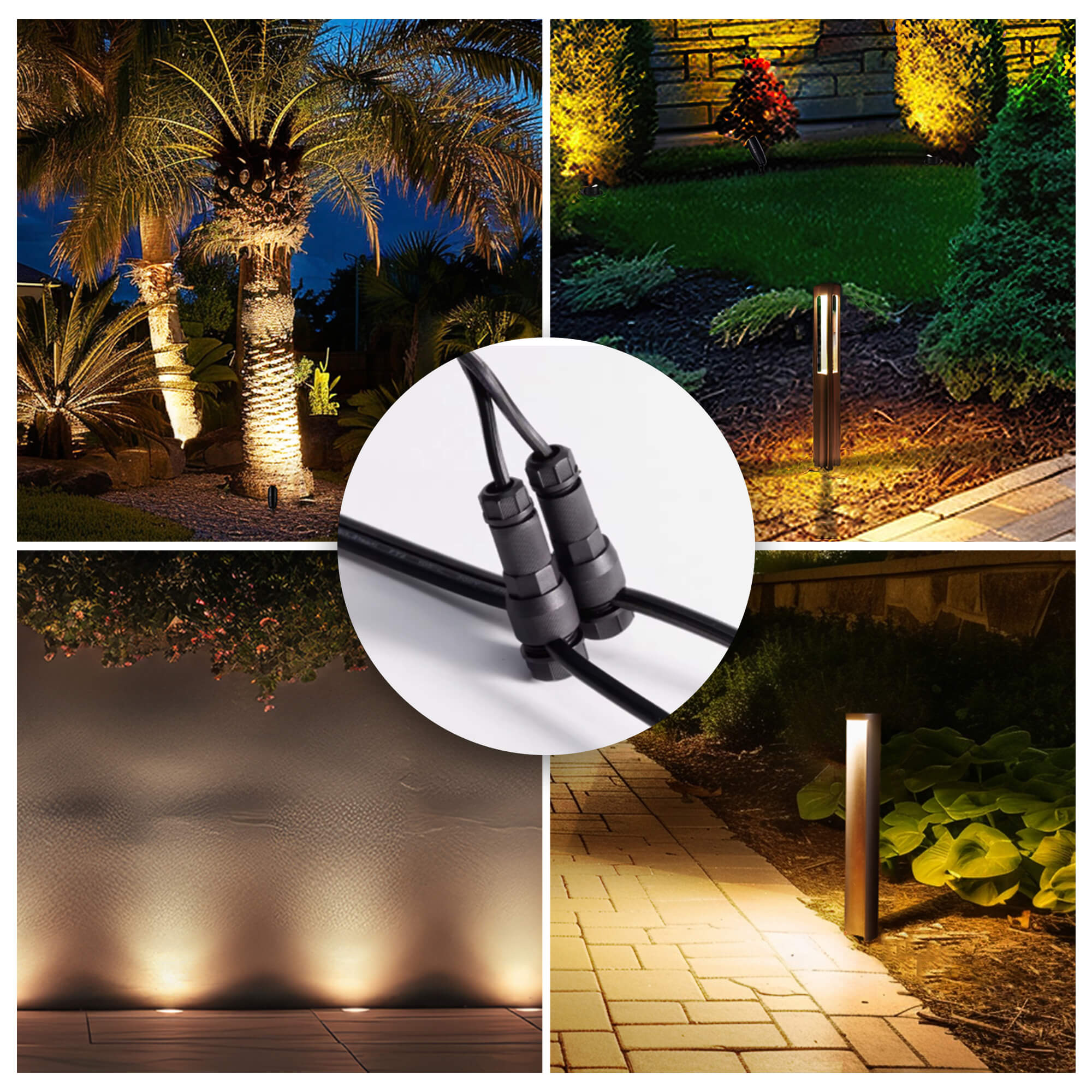 low voltage wireconnector for spotlight path light well light