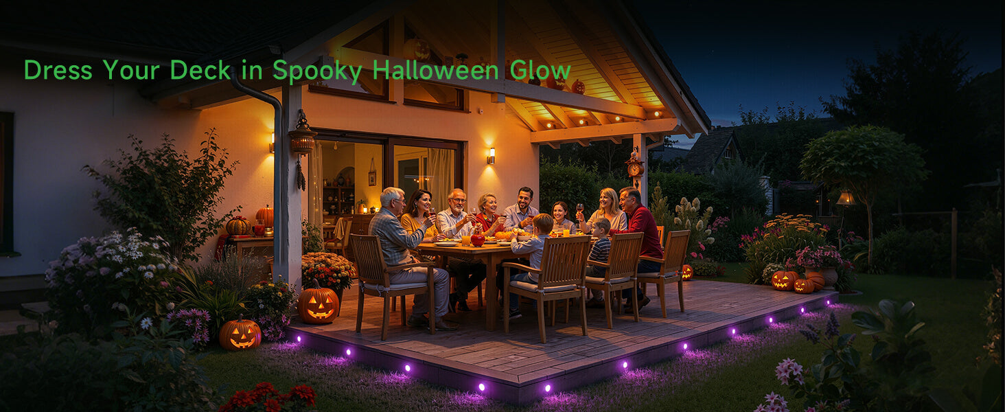 Multiple LED well lights along pathway creating ambient outdoor landscape lighting effect for safe nighttime navigation