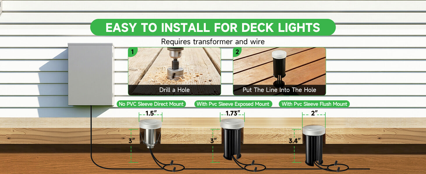 Well light wiring diagram showing connector installation for low voltage landscape lighting system connection and setup