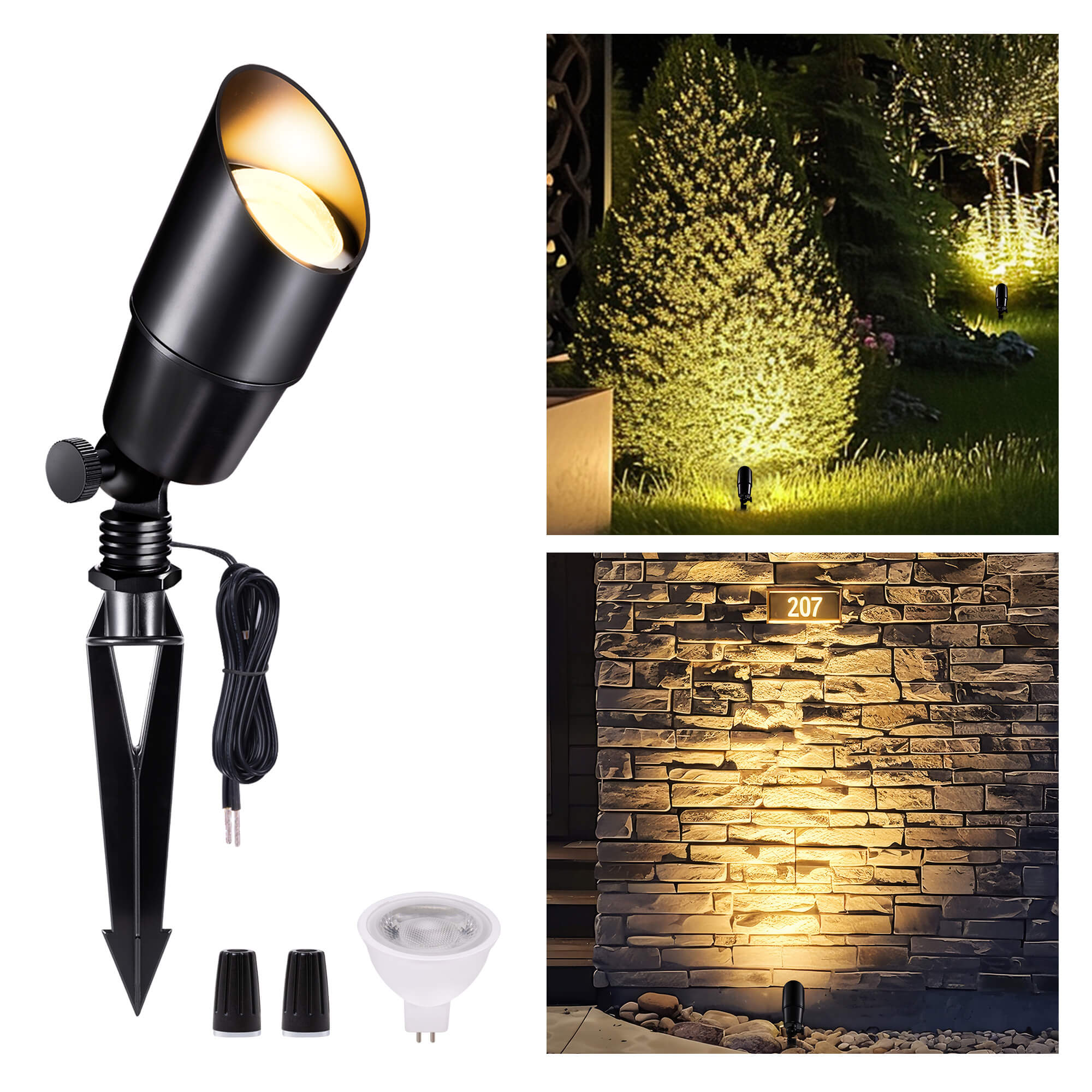 Aluminum Landscape Spotlights, 12V Low Voltage IP65 Waterproof LED