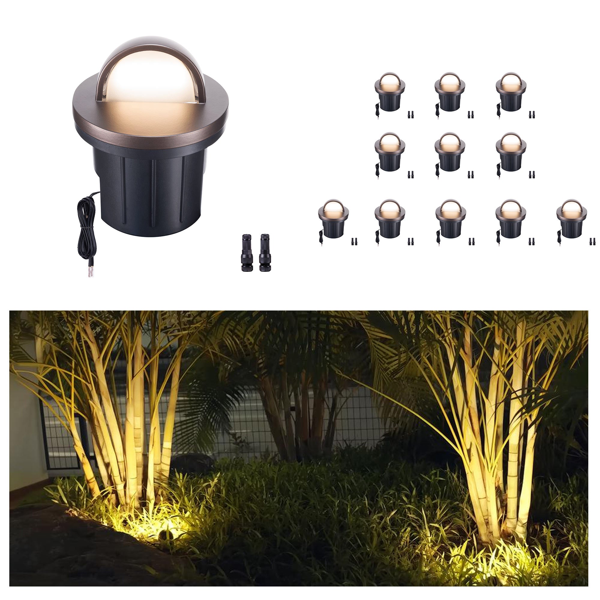 Well Light Tree Low Voltage Deck Lighting EAGLOD 5W Low Voltage Well Lights (2 Pack ...